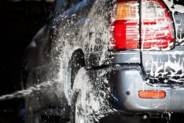 Car Being Washed at Arcadian Car Wash