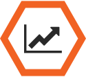 Line Graph Inside Orange Hexagon